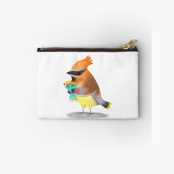 Item preview, Cedar Waxwing bird with flowers designed and sold by julianamotzko.