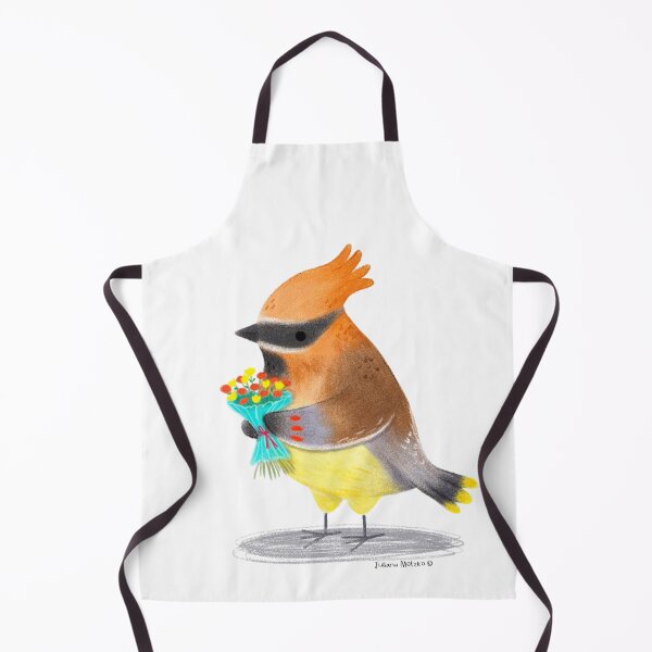 Item preview, Cedar Waxwing bird with flowers designed and sold by julianamotzko.