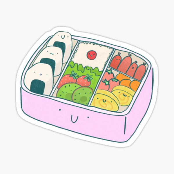 Premium Vector | Bento box in kawaii style cute colorful illustration  japanese food in a lunch box anime and chibi