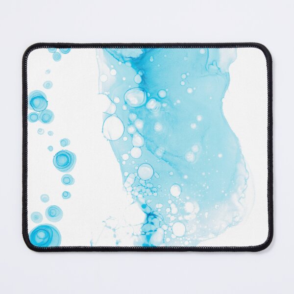 Item preview, Light Ocean Blue bubbles Abstract 4222 Alcohol Ink Painting by Herzart designed and sold by herzart.