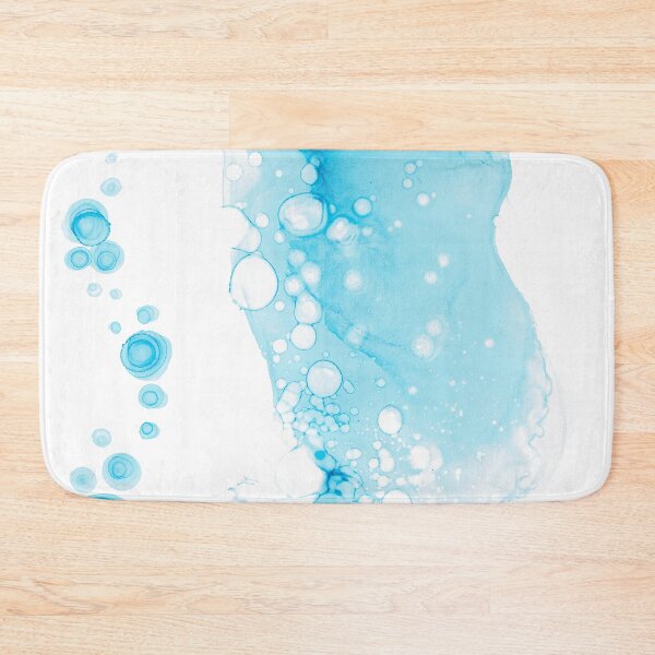 Item preview, Light Ocean Blue bubbles Abstract 4222 Alcohol Ink Painting by Herzart designed and sold by herzart.