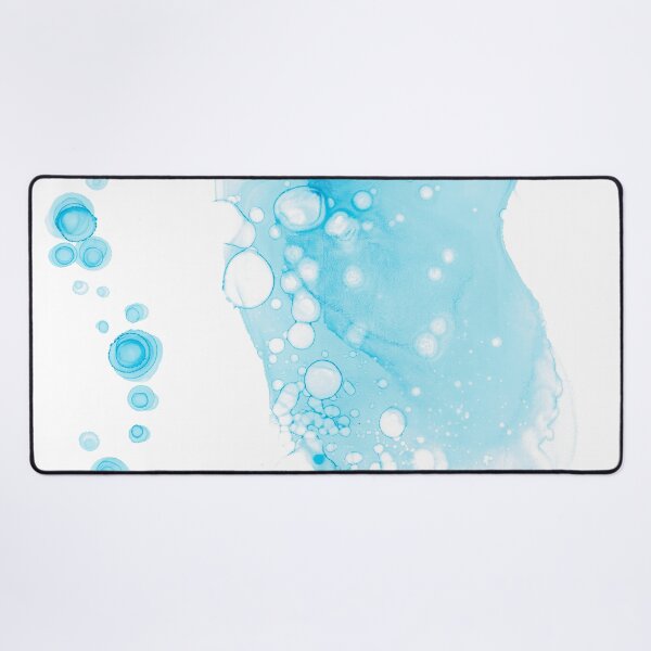 Item preview, Light Ocean Blue bubbles Abstract 4222 Alcohol Ink Painting by Herzart designed and sold by herzart.