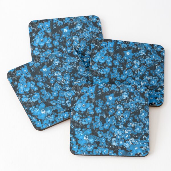 Item preview, Repeating Blue Flowers Floral Pattern designed and sold by nimreninmu.