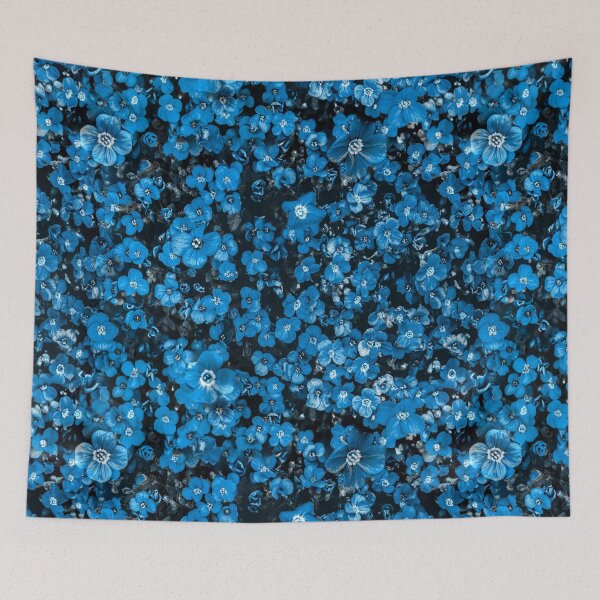 Item preview, Repeating Blue Flowers Floral Pattern designed and sold by nimreninmu.