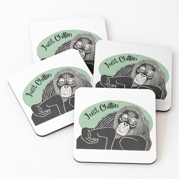 Item preview, Funny Laid-Back Orangutan, Just Chillin’, Green background designed and sold by hjsmith.