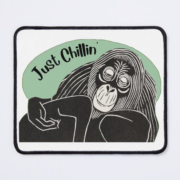 Item preview, Funny Laid-Back Orangutan, Just Chillin’, Green background designed and sold by hjsmith.