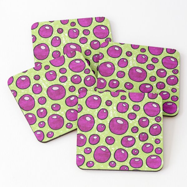 Item preview, Bold graphic bubbles pattern, bright magenta and lime green hippie abstract bubbles designed and sold by NadiaChevrel.