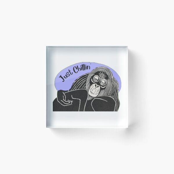 Item preview, Funny Laid-Back Orangutan, Just Chillin’, Purple background designed and sold by hjsmith.