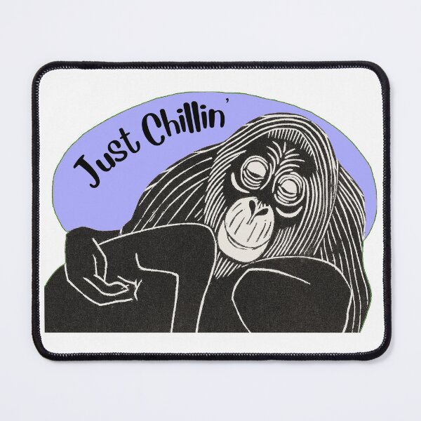 Item preview, Funny Laid-Back Orangutan, Just Chillin’, Purple background designed and sold by hjsmith.