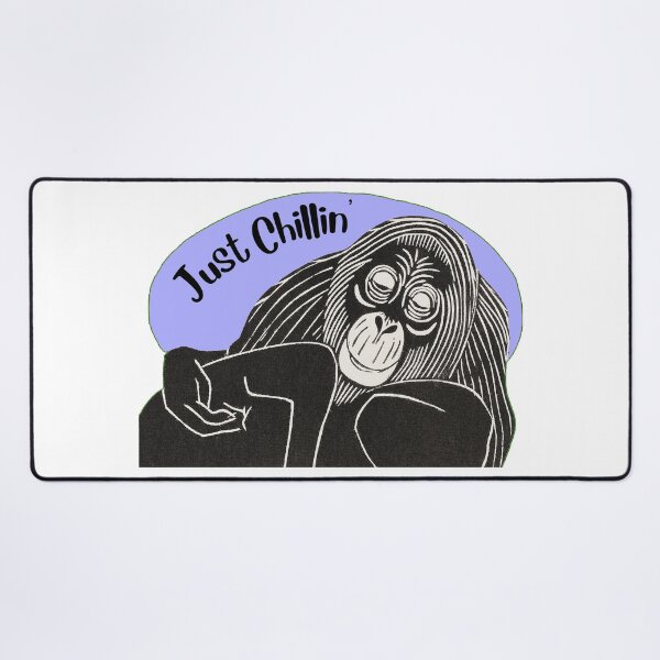 Item preview, Funny Laid-Back Orangutan, Just Chillin’, Purple background designed and sold by hjsmith.