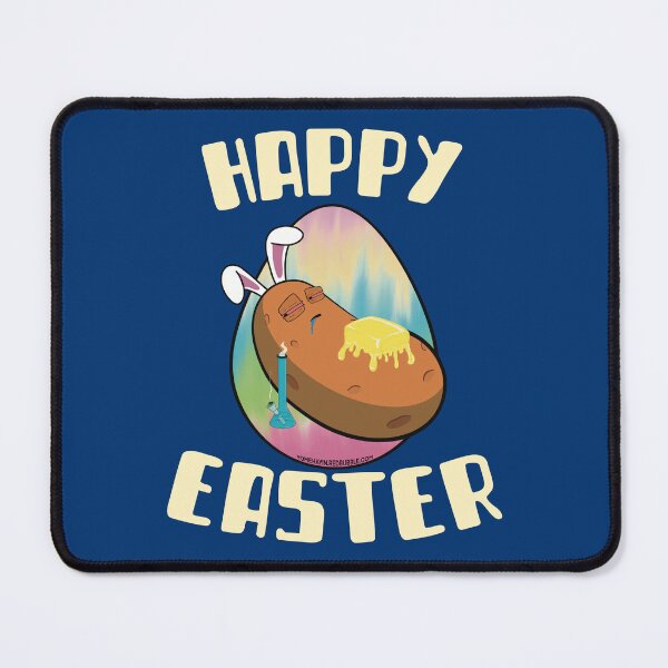 Item preview, Happy Easter-Funny Stoner Cartoon-Baked Potato Smoking Weed From A Bong-Tie Dye Easter Egg designed and sold by YomeHayin.