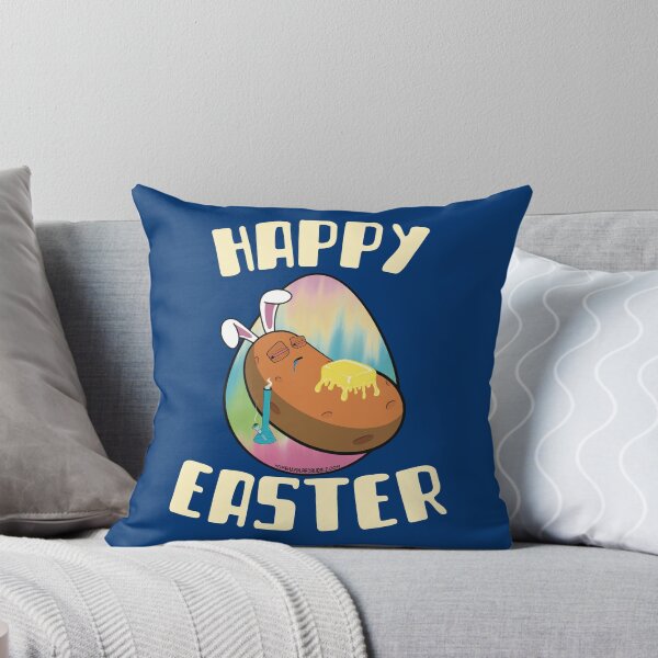 Item preview, Happy Easter-Funny Stoner Cartoon-Baked Potato Smoking Weed From A Bong-Tie Dye Easter Egg designed and sold by YomeHayin.