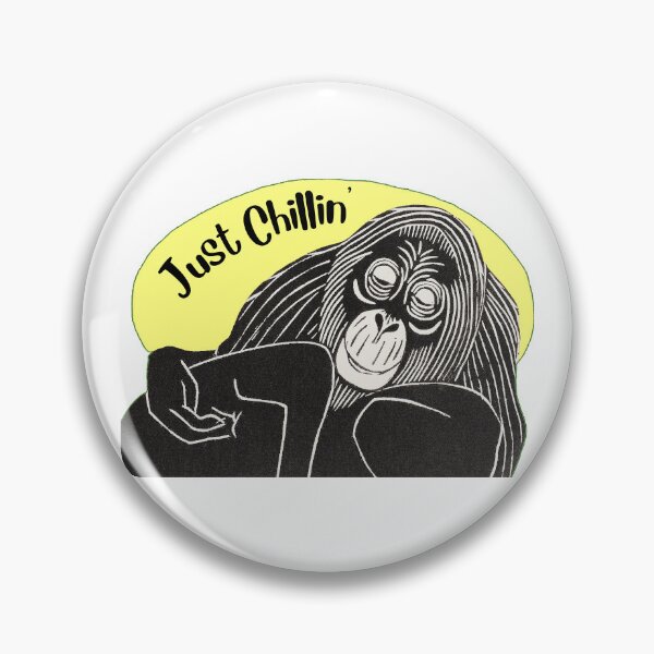 Item preview, Funny Laid-Back Orangutan, Just Chillin’, Yellow background designed and sold by hjsmith.