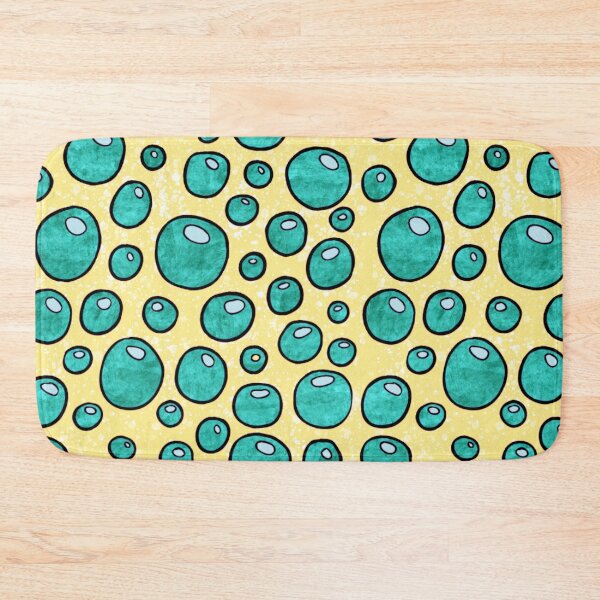 Item preview, Pastel graphic bubbles pattern, bright turquoise and yellow abstract bubbles designed and sold by NadiaChevrel.