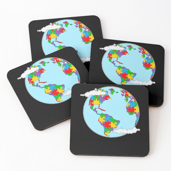 Item preview, Autism Awareness Earth Puzzle Pieces designed and sold by AlexaTees.