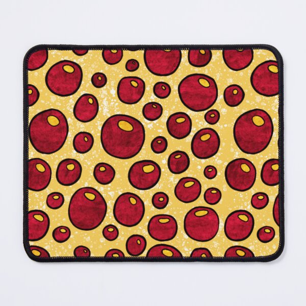 Item preview, Graphic red bubbles pattern, bold red and mustard yellow abstract bubbles designed and sold by NadiaChevrel.