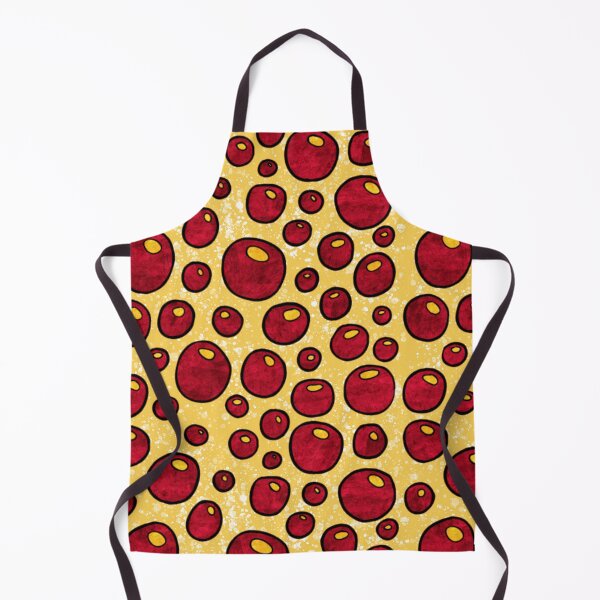 Item preview, Graphic red bubbles pattern, bold red and mustard yellow abstract bubbles designed and sold by NadiaChevrel.