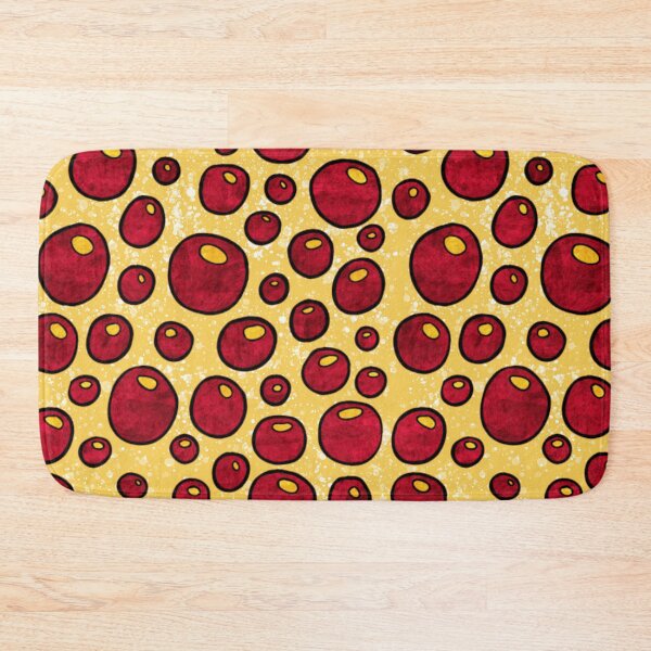 Item preview, Graphic red bubbles pattern, bold red and mustard yellow abstract bubbles designed and sold by NadiaChevrel.
