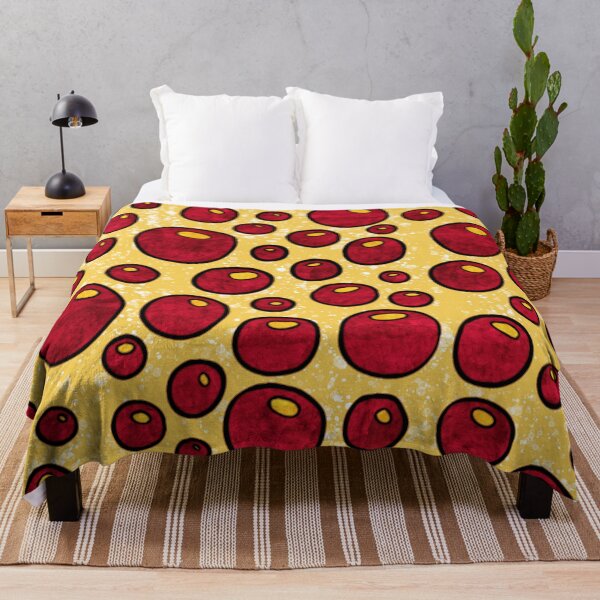 Item preview, Graphic red bubbles pattern, bold red and mustard yellow abstract bubbles designed and sold by NadiaChevrel.