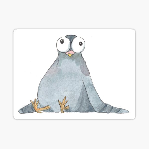 watercolor pigeon cartoon Sticker