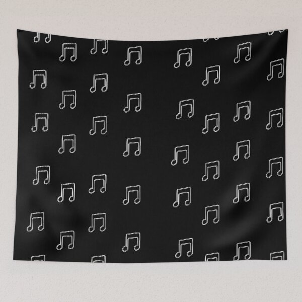 Item preview, White Musical Note Contour designed and sold by RioCariocaClub.