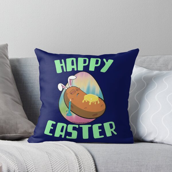Item preview, Happy Easter-Funny Stoner Cartoon-Baked Potato Smoking Weed From A Bong-Tie Dye Easter Egg designed and sold by YomeHayin.