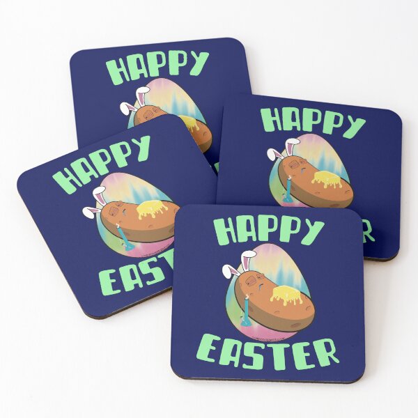 Item preview, Happy Easter-Funny Stoner Cartoon-Baked Potato Smoking Weed From A Bong-Tie Dye Easter Egg designed and sold by YomeHayin.