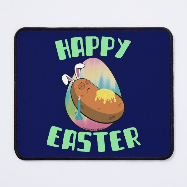 Item preview, Happy Easter-Funny Stoner Cartoon-Baked Potato Smoking Weed From A Bong-Tie Dye Easter Egg designed and sold by YomeHayin.