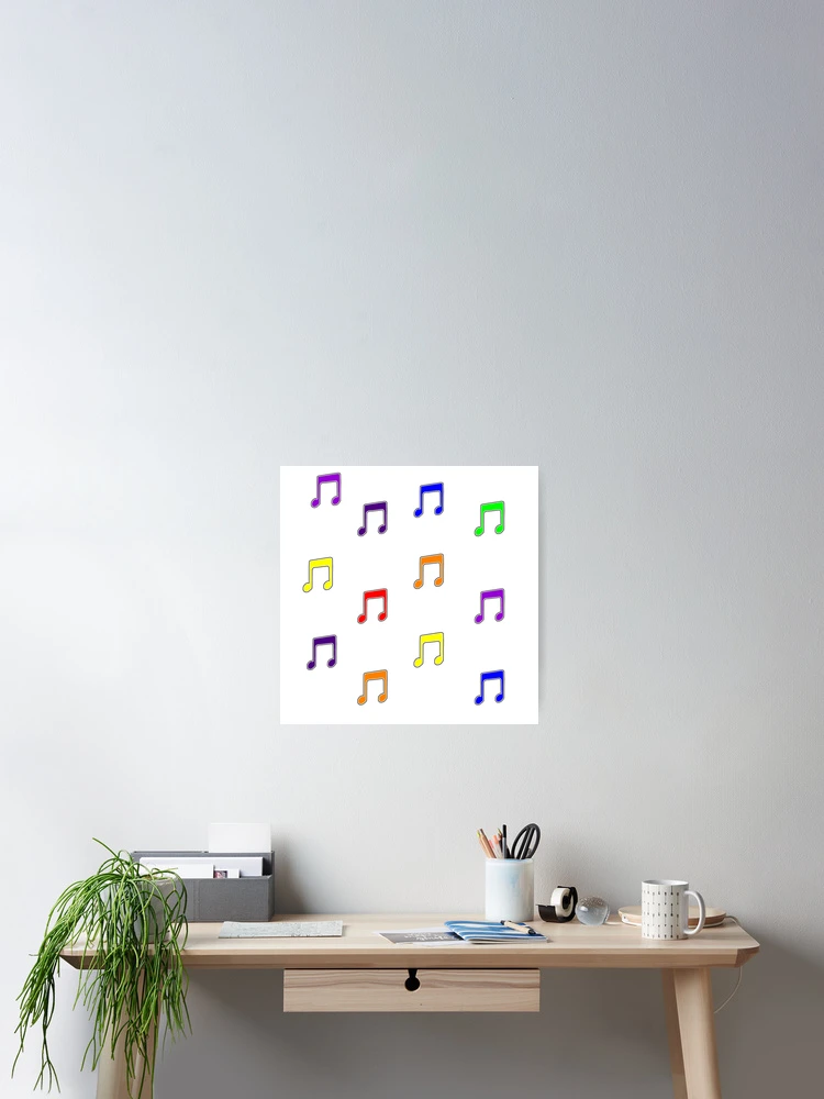 Thumbnail 2 of 3, Poster, Colorful Musical Notes designed and sold by RioCariocaClub.