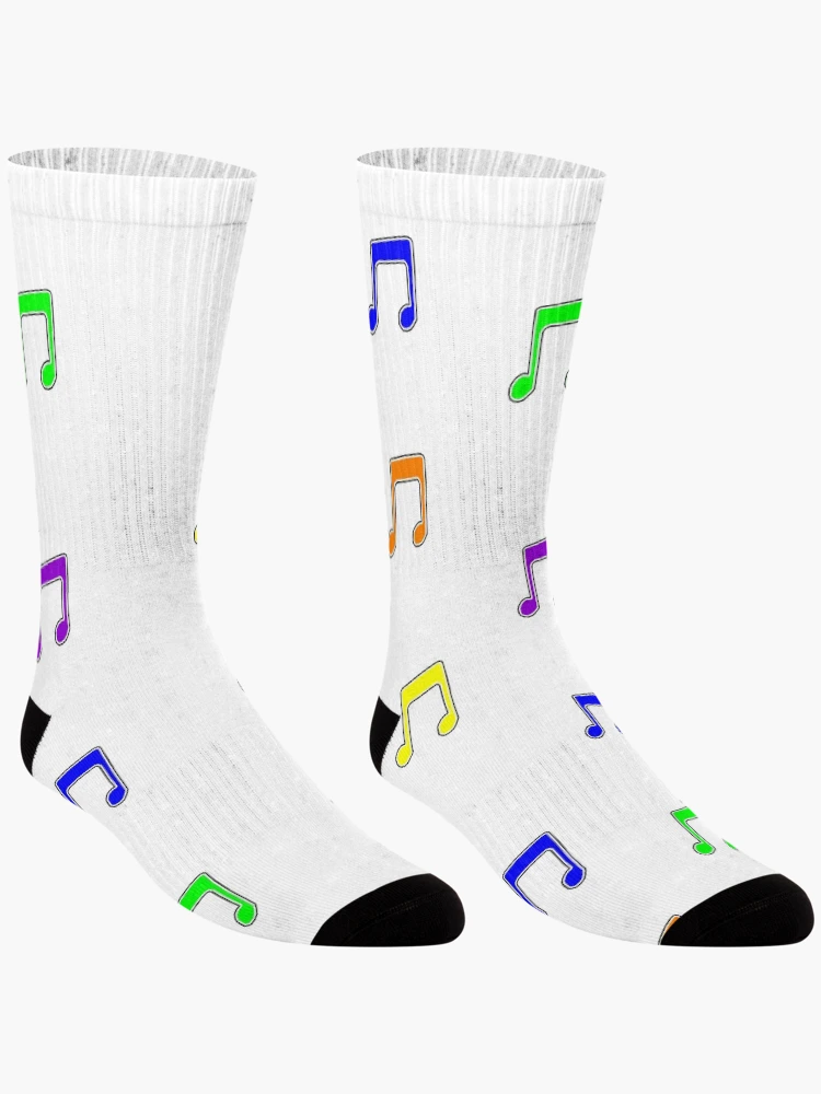 Thumbnail 3 of 5, Socks, Colorful Musical Notes designed and sold by RioCariocaClub.