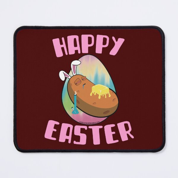 Item preview, Happy Easter-Funny Stoner Cartoon-Baked Potato Smoking Weed From A Bong-Tie Dye Easter Egg designed and sold by YomeHayin.