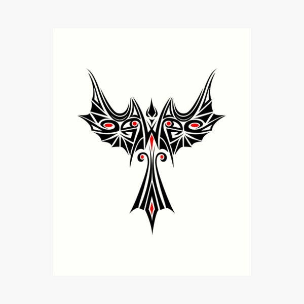 Phoenix Bird White Tribal Tattoo Design Kids T-Shirt by Taiche Acrylic Art  - Fine Art America