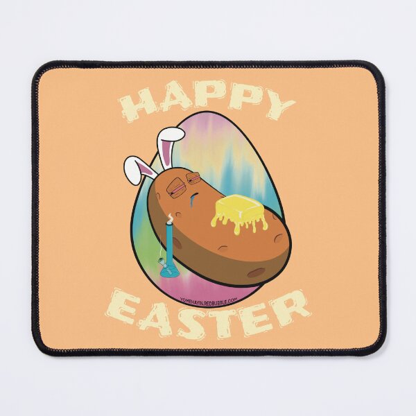 Item preview, Happy Easter-Funny Stoner Cartoon-Baked Potato Smoking Weed From A Bong-Tie Dye Easter Egg designed and sold by YomeHayin.