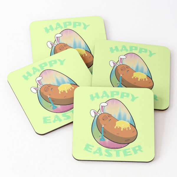 Item preview, Happy Easter-Funny Stoner Cartoon-Baked Potato Smoking Weed From A Bong-Tie Dye Easter Egg designed and sold by YomeHayin.
