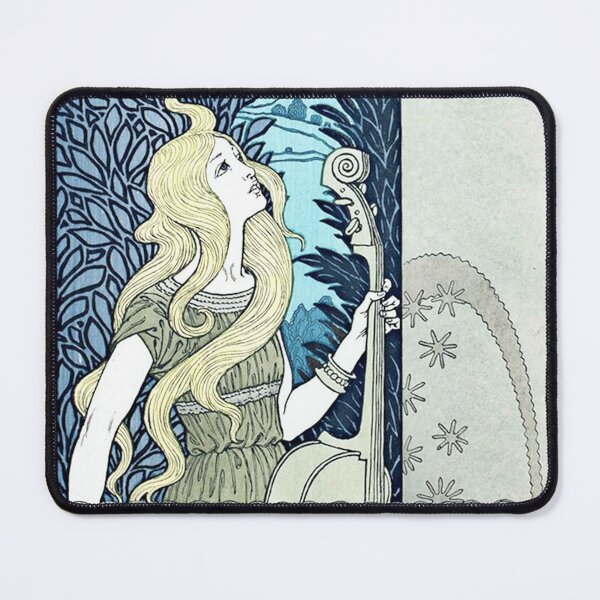 Item preview, Woman with Cello by Eugene Grasset - Vintage Art designed and sold by RickE.