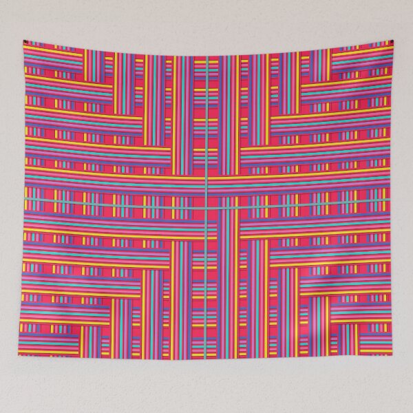 Item preview, Abstract background - colourful lines in 1980s colour palette designed and sold by Julia Rudens.