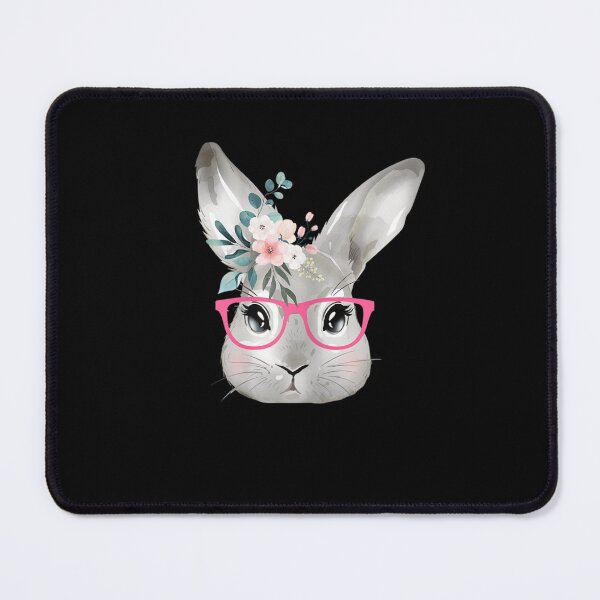 Item preview, Cute Bunny Face With Pink Glasses, Easter Rabbit Floral designed and sold by RobertVandivier.
