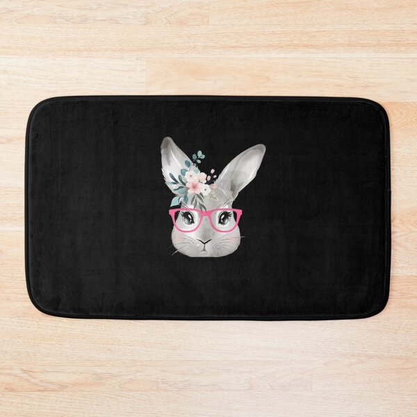 Item preview, Cute Bunny Face With Pink Glasses, Easter Rabbit Floral designed and sold by RobertVandivier.