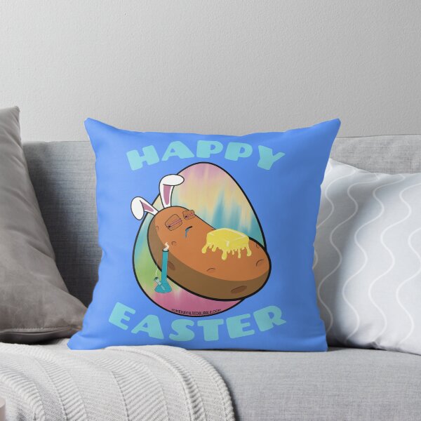 Item preview, Happy Easter-Funny Stoner Cartoon-Baked Potato Smoking Weed From A Bong-Tie Dye Easter Egg designed and sold by YomeHayin.