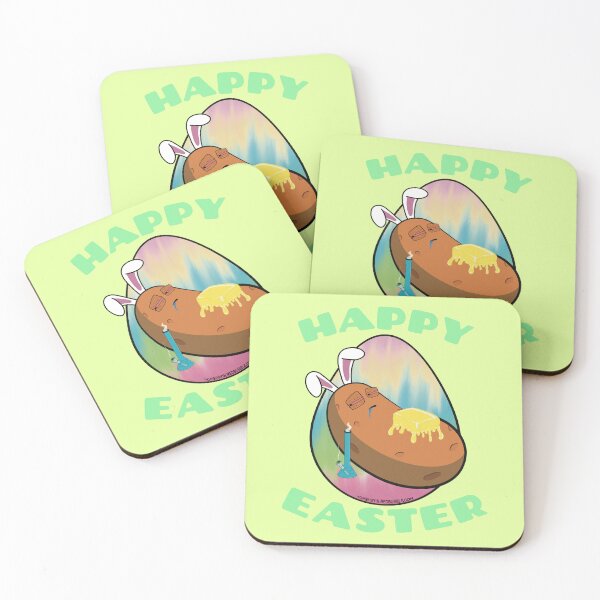 Item preview, Happy Easter-Funny Stoner Cartoon-Baked Potato Smoking Weed From A Bong-Tie Dye Easter Egg designed and sold by YomeHayin.
