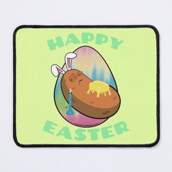 Item preview, Happy Easter-Funny Stoner Cartoon-Baked Potato Smoking Weed From A Bong-Tie Dye Easter Egg designed and sold by YomeHayin.