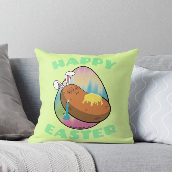 Item preview, Happy Easter-Funny Stoner Cartoon-Baked Potato Smoking Weed From A Bong-Tie Dye Easter Egg designed and sold by YomeHayin.