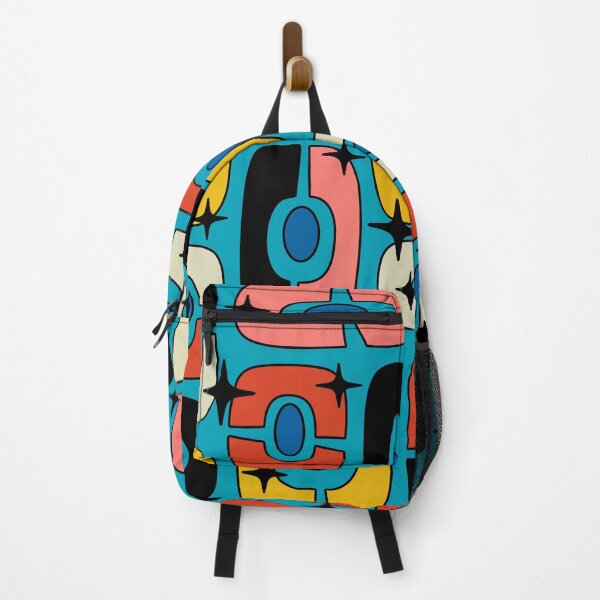 Item preview, Mid Century Modern Cosmic Abstract Red Blue Yellow Black Pink and White designed and sold by tonymagnerart.