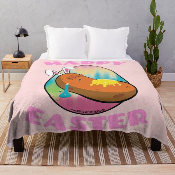 Item preview, Happy Easter-Funny Stoner Cartoon-Baked Potato Smoking Weed From A Bong-Tie Dye Easter Egg designed and sold by YomeHayin.