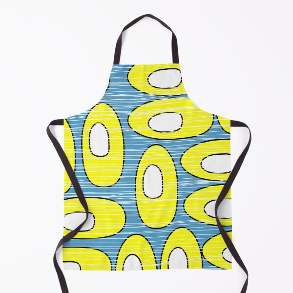 Item preview, Bright Yellow Mid Century Modern Shapes on Turquoise  designed and sold by LisWilliams.