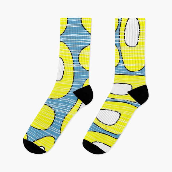 Item preview, Bright Yellow Mid Century Modern Shapes on Turquoise  designed and sold by LisWilliams.