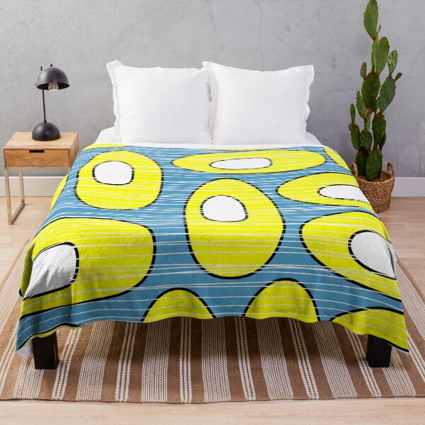 Item preview, Bright Yellow Mid Century Modern Shapes on Turquoise  designed and sold by LisWilliams.