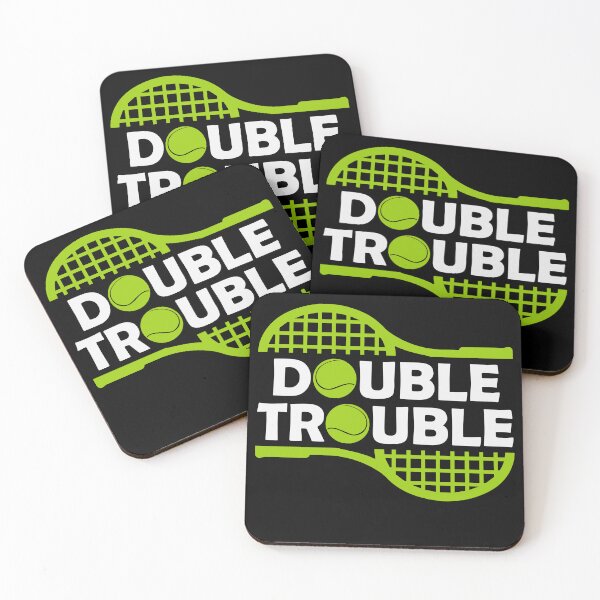 Item preview, Double Trouble Funny Tennis Player Coach designed and sold by AlexaTees.