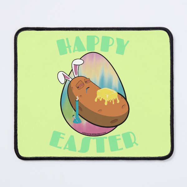 Item preview, Happy Easter-Funny Stoner Cartoon-Baked Potato Smoking Weed From A Bong-Tie Dye Easter Egg designed and sold by YomeHayin.