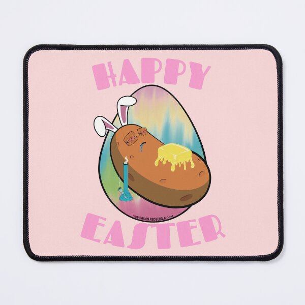 Item preview, Happy Easter-Funny Stoner Cartoon-Baked Potato Smoking Weed From A Bong-Tie Dye Easter Egg designed and sold by YomeHayin.